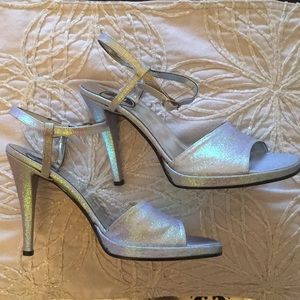 B2 Italian size 9 vintage purple glitter heels